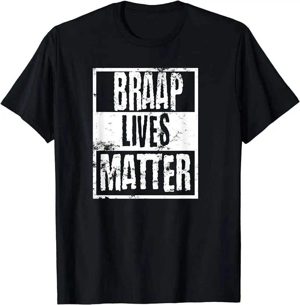Divertente Motocross Braap Lives Matter Dirtbike Rider Motox T-Shirt Maniche Lunghe O Corte