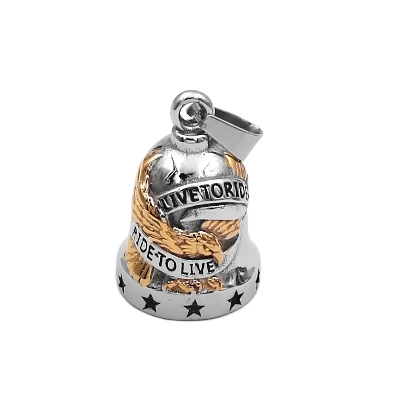 Eagle Biker Skull Engine Bell Pendant Acciaio Inossidabile Norse Viking Rose Lady Rider Masonic Usa Flag Indiani Cuore Regalo Di Natale