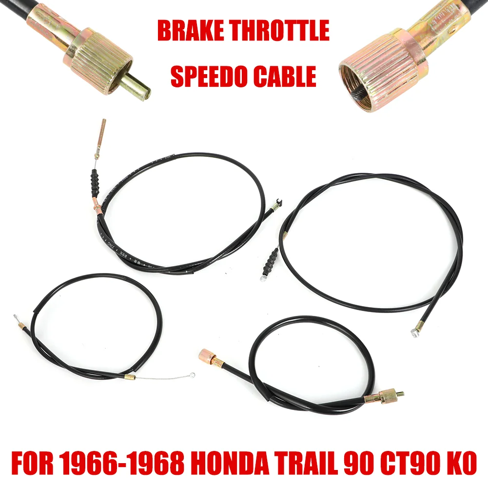 Set Cablaggio Speedo Acceleratore Freno 4 Pezzi Per 1966 67 1968 Honda Trail 90 Ct90 K0