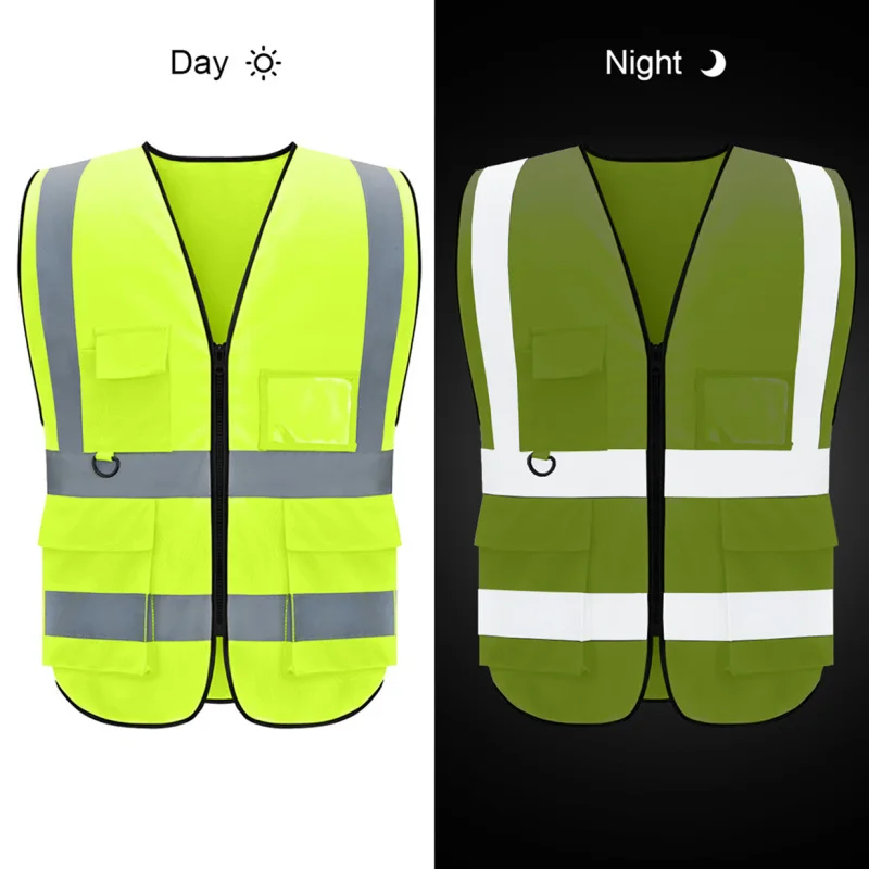 Gilet Di Sicurezza Riflettente Ad Alta Visibilità Sicurezza Sul Lavoro Notturno Senza Maniche Gilet Giallo Costruzione Abbigliamento Da Lavoro Cernier