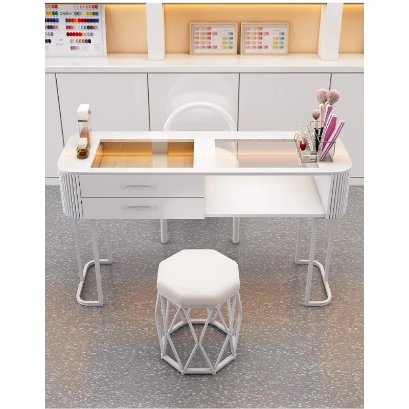 Kawaii European Nail Table Workstation Accessori Barbershop Reception Nail Table Designer Marble Tavolo Per Mobili