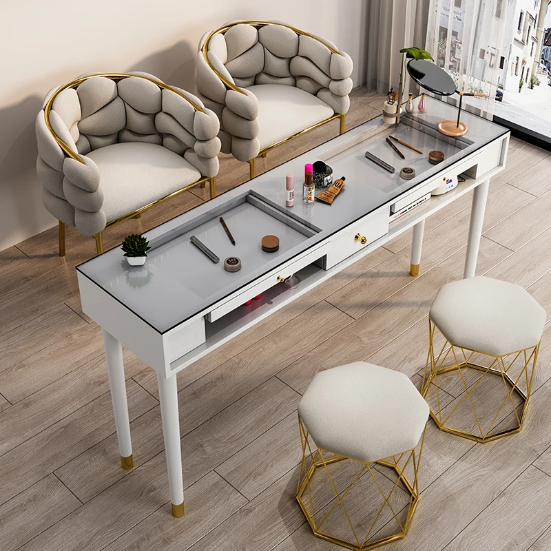 Accessori Kawaii Nail Table Desk Workstation Vacuum Makeup Nail Table Designer Cleaner Tavolo Per Unghe Salon Furniture