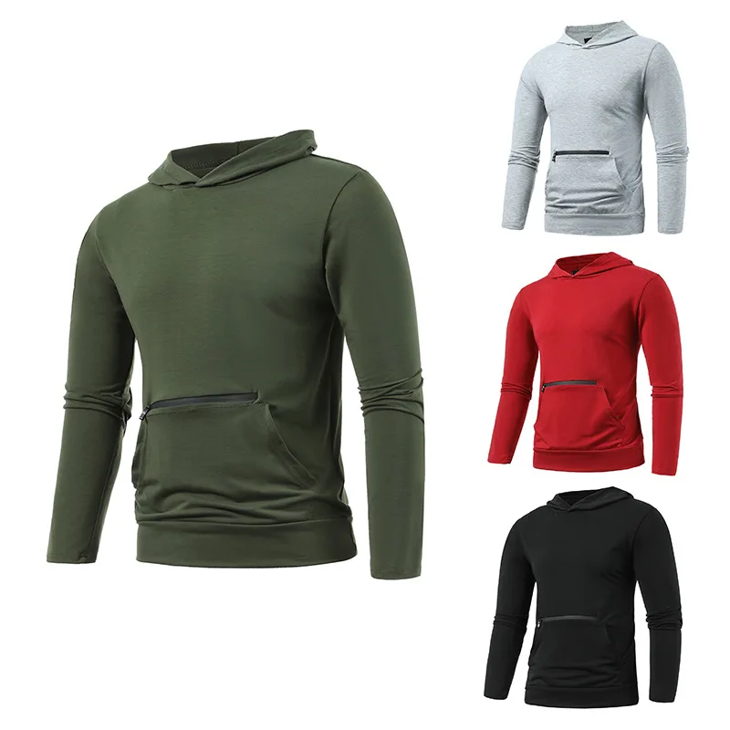 Autunno Europeo Nuova Personalità Casual Doppia Tasca Con Cappuccio Volkswagen Basic T-Shirt A Maniche Grandi 4 Colori