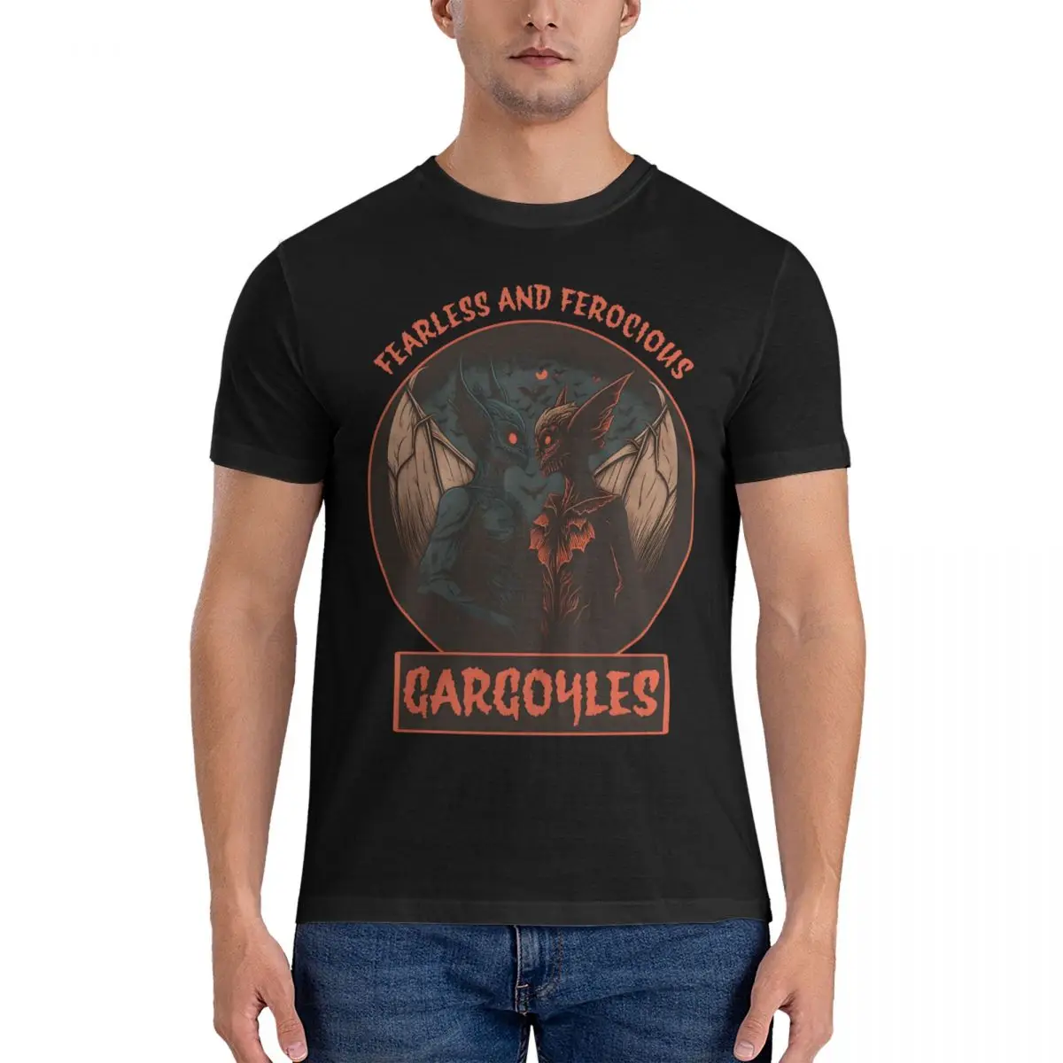 Wrath Of The Gargoyles Magliette Da Uomo Gargoyles Amazing Tees T-Shirt Girocollo Manica Corta 100% Cotone Stampato Top