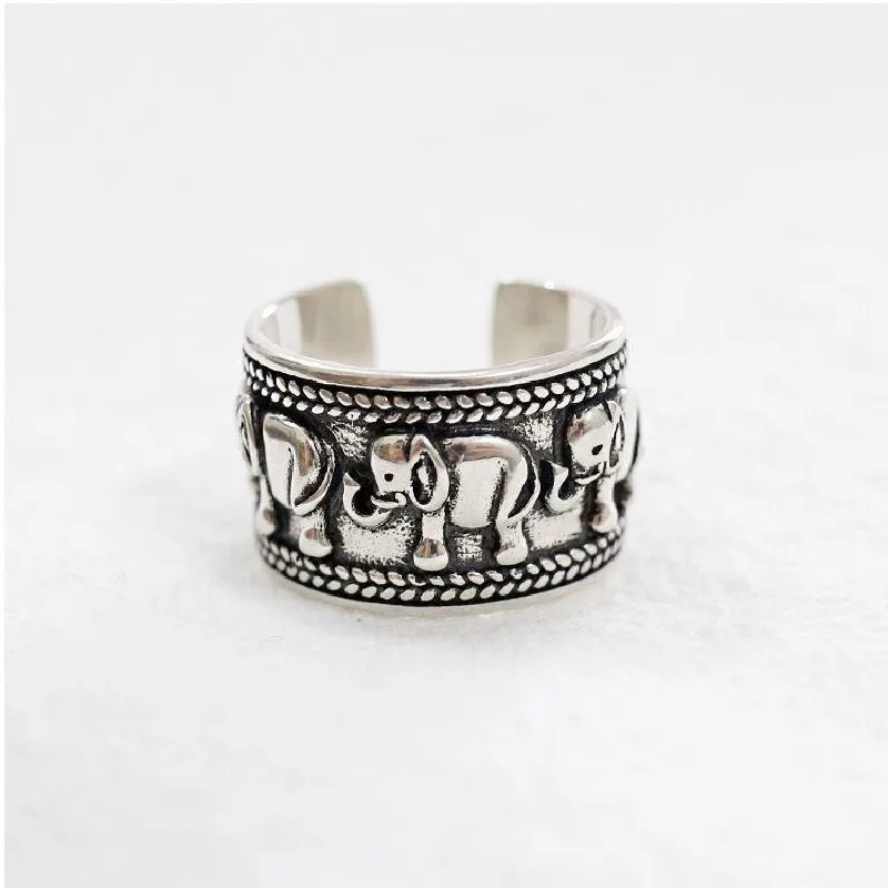 Boho Vintage Elephant Rings For Women Wedding Finger Ring 2024 Regali Di Gioielli Bohémien Femminili
