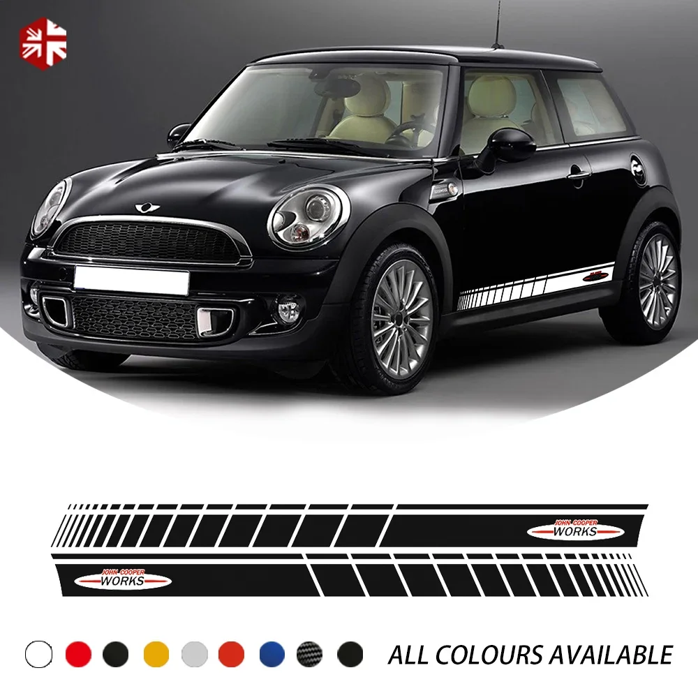 2 Pezzi Adesivo A Strisce Laterali Per Portiera Dell'Auto John Cooper Works Styling Body Decal Per Mini Cooper S R56 One Jcw Accessori