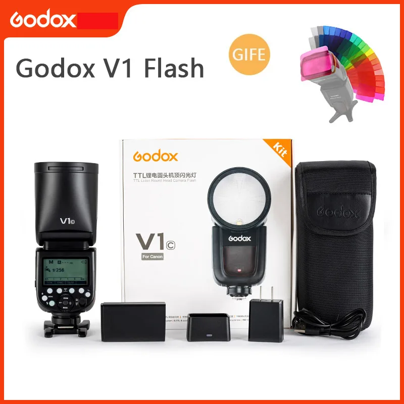 Nuovo Godox V1 Flash V1S/V1N/V1C Ttl Li-Ion Round Head Camera Speedlight Studio Flash Per Sony Nikon Canon Fujifilm Olympus Pentax