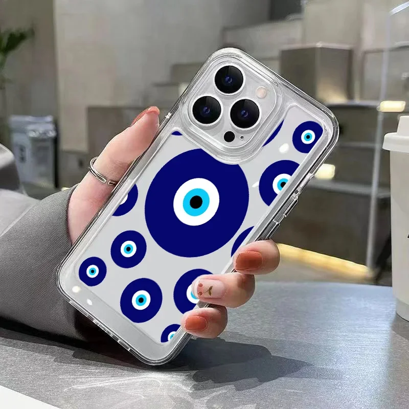 Per Iphone 15 13 Pro Max Custodia Lucky Eye Blue Evil Eye Custodia Morbida Trasparente Per Iphone 11 12 14 Pro Max Xs X 7 8 15 15 Plus Custodia