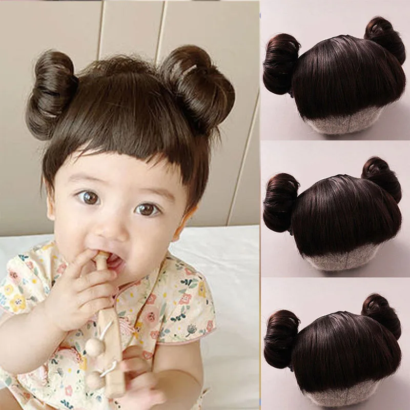 Topper Sintetico Parrucchino Falso Carino Neonata Parrucca Cappello Parrucchino Parrucca Naturale Bambini Ragazze Cosplay Fasce Copricapo Per Bambino