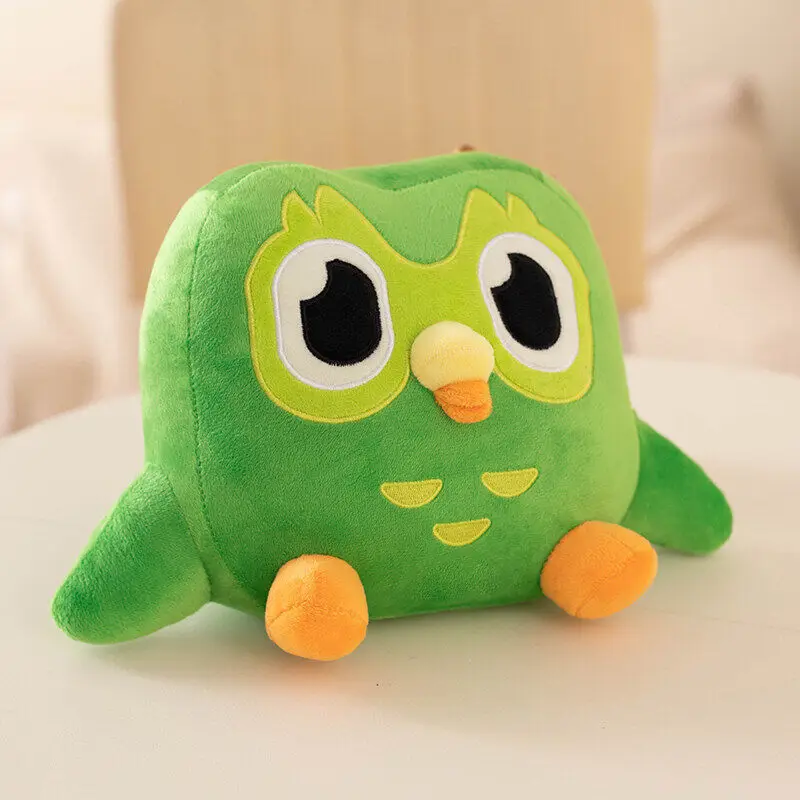 Green Duolingo Owl Peluche Duo Plushie Of Duo The Owl Cartoon Anime Owl Doll Soft Peluche Giocattolo Regalo Di Compleanno Per Bambini