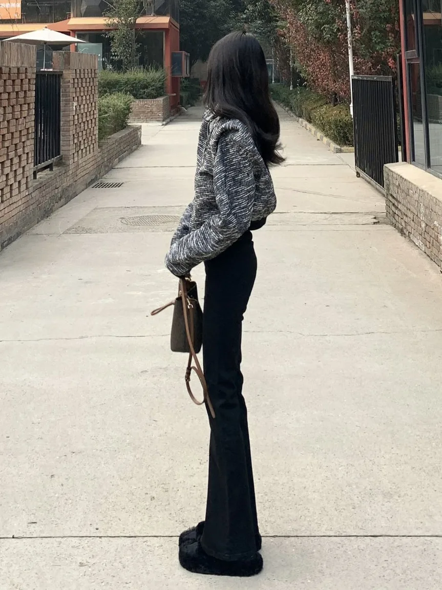 Flare Pants Jeans Donna 2024 New Fashion Primavera Autunno Slim Full Jeans Donna Perfetta Forma Del Corpo