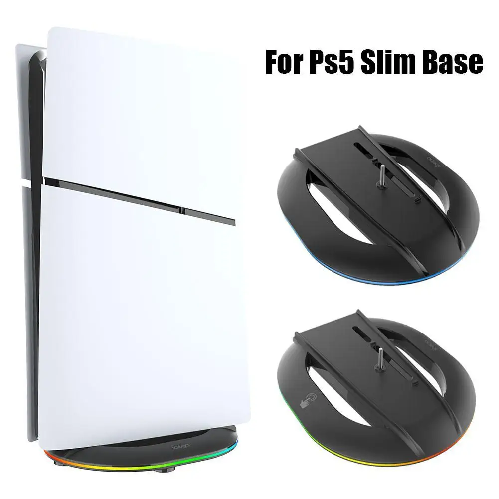 1 Pz Rgb Verticale Stand Stabile Base Led Supporto Da Gioco Console Di Gioco Base Per Ps5 Slim Console Per Ps5 Slim Disc/Versione Digitale