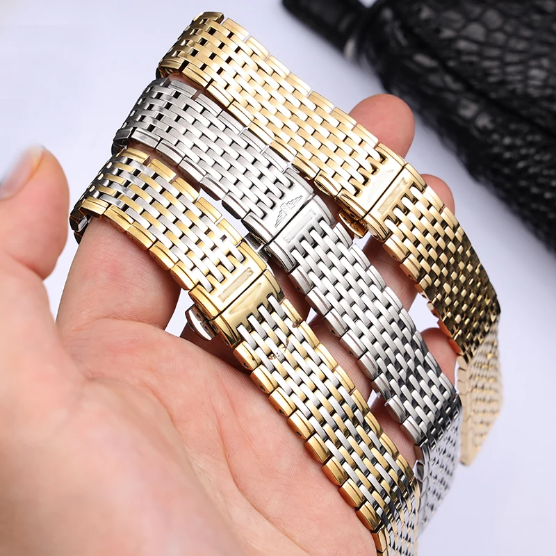 Cinturino In Acciaio Inossidabile 13 18 20Mm Di Alta Qualità Per Longines L4 La Grande Classique Bracciale Da Polso Argento Oro Rosa Con Logo