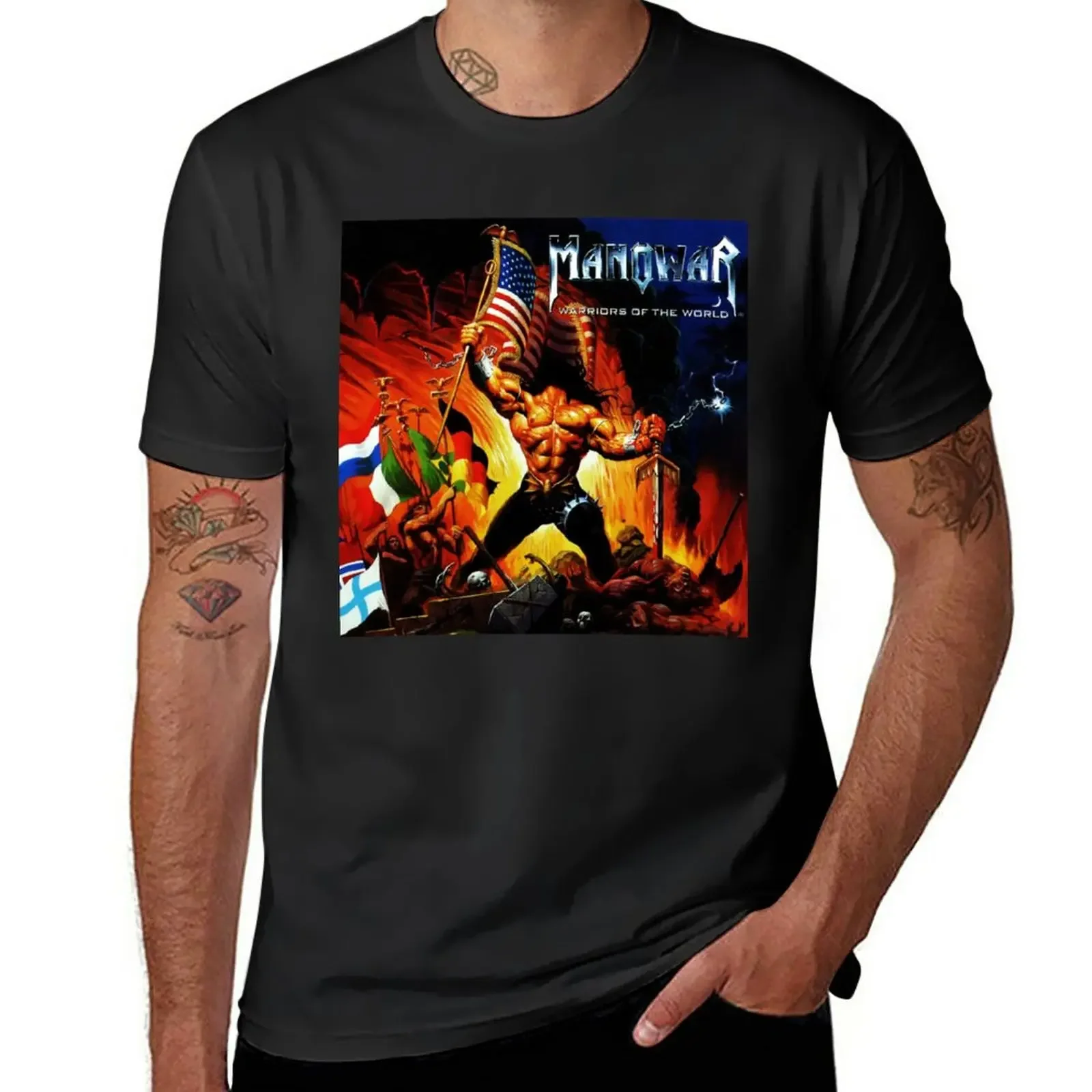 Warriors Of The World Manowar 2022 T-Shirt Masjule Oversize Sweat Plus Size T-Shirt Da Uomo