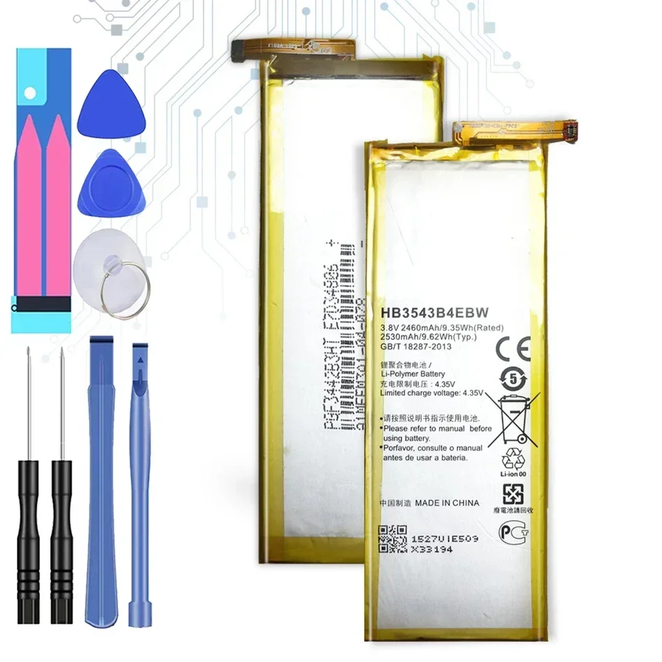 Per Huawei P7 Batteria Di Backup Ricaricabile Da 2460Mah Per Batterie Huawei P7 + Garanzia Di Strumenti Regalo