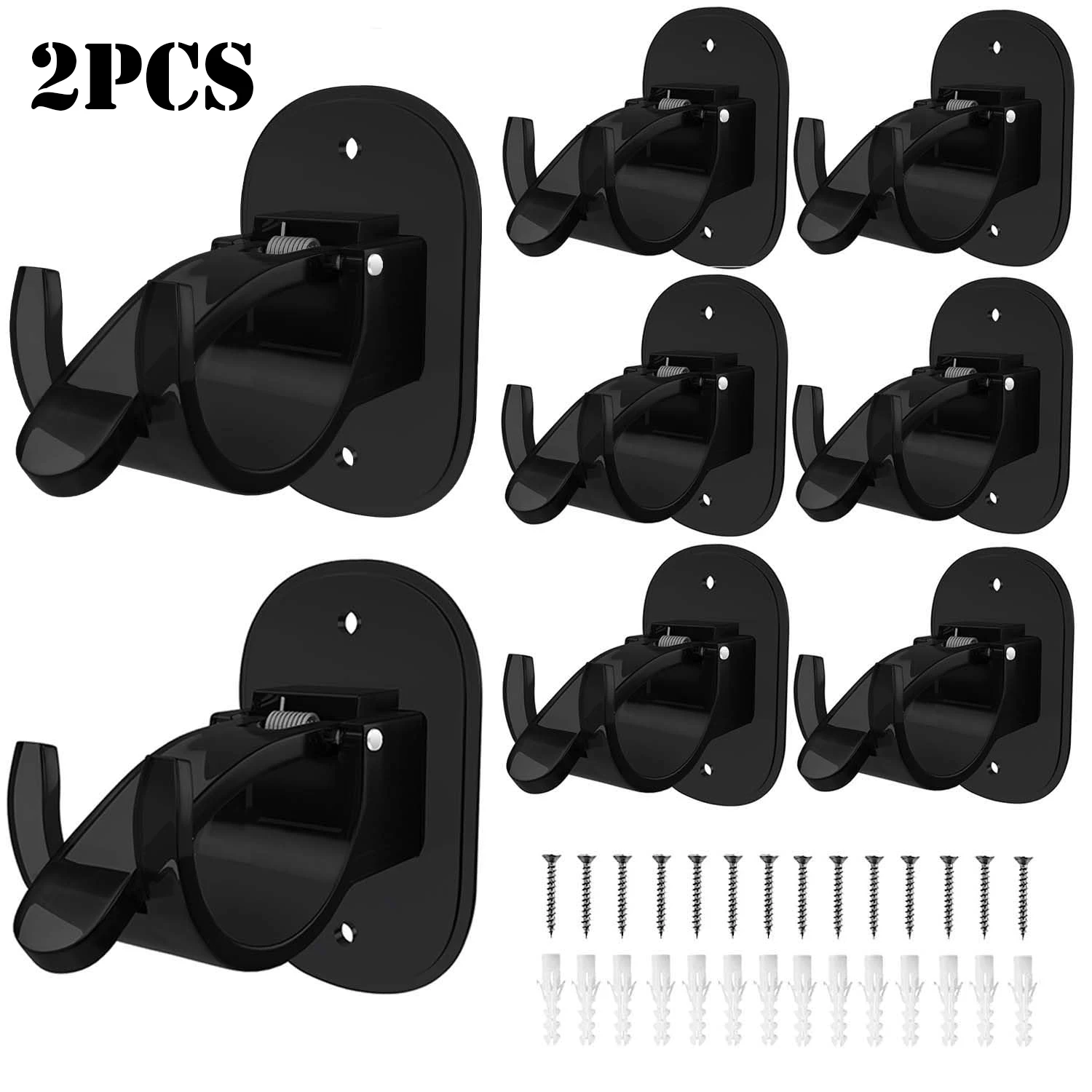 2 Pezzi Staffe Per Aste Per Tende Senza Foratura Supporti Per Aste Per Tende Ganci Per Aste Per Tende Autoadesivi Ganci Per Tende Regolabili Senza Chi