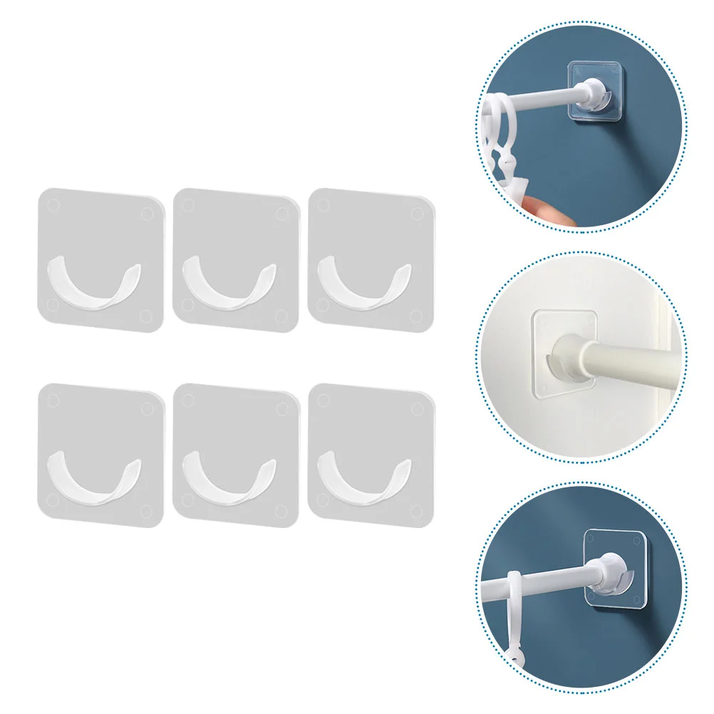 6Pcs Tension Curtain Rods Staffa Per Palo Senza Chiodi Supporti Per Doccia Supporti Per Fermi Supporti In Abs Durevoli Staffa Per Barra Di Compression