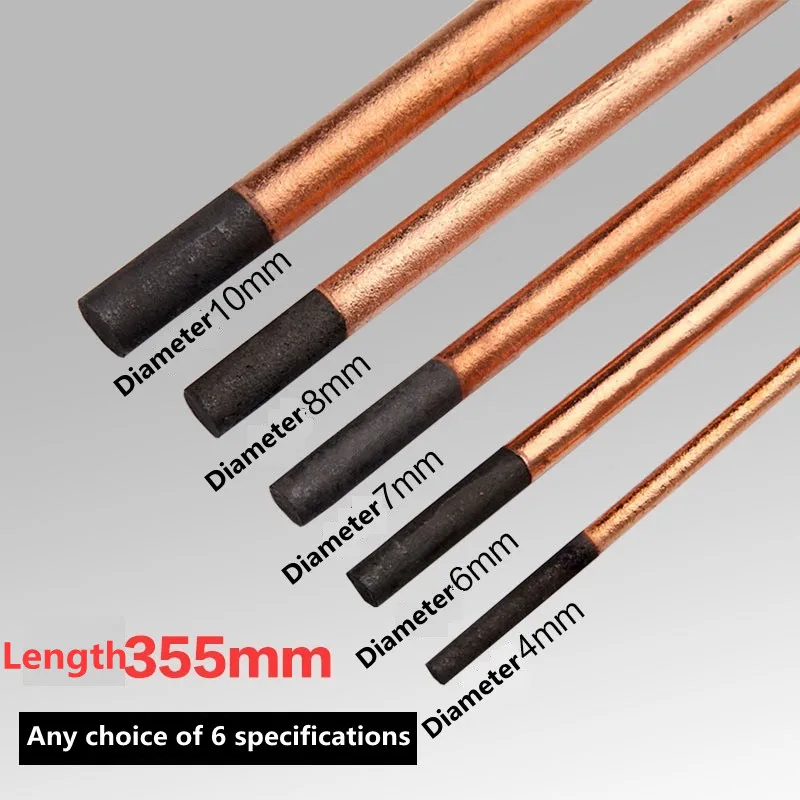5Pcs Air Carbon Arc Gouging Rods Rame Round Graphite Elettrodi Rod Per Dc Gas Gouging Gun Elettrodo Carbon Rod 4-10Mm