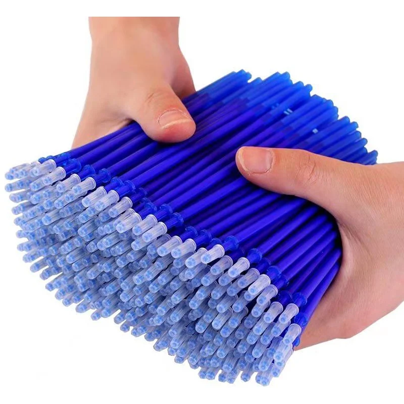 10-50Pcs Ricarica Cancellabile Per Studenti Crystal Blue Black Ink 0.5Mm Core Rollerball Pen Asta Lavabile Draw School Work Ricarica Per Cucire