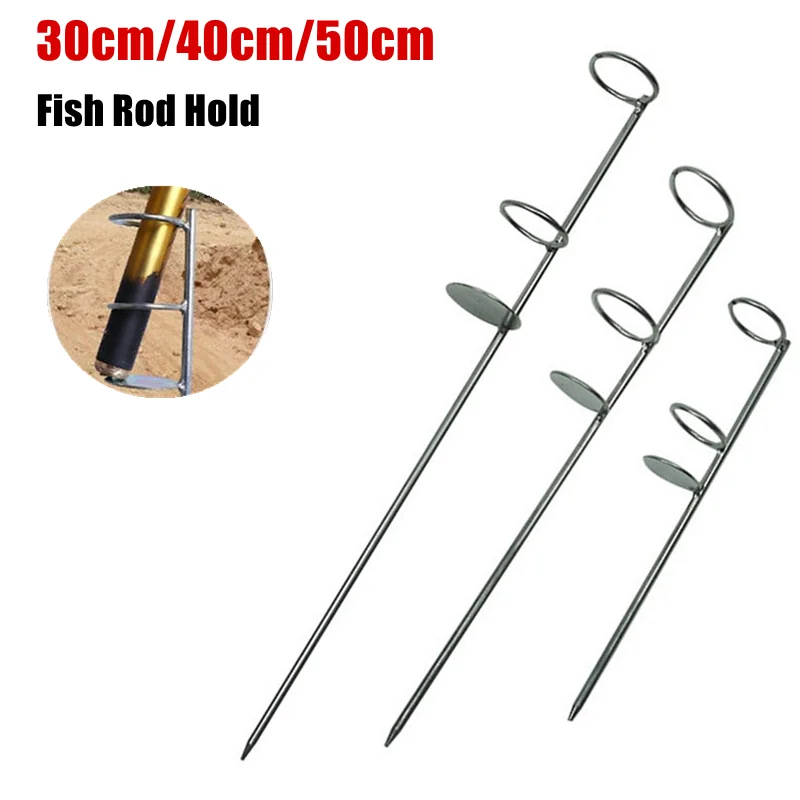 Supporto Per Canna Da Pesca Portatile Da 30/40/50Cm Supporto Per Canna Da Pesca A Terra In Acciaio Inossidabile Supporto Per Canna Da Pesca A Terra