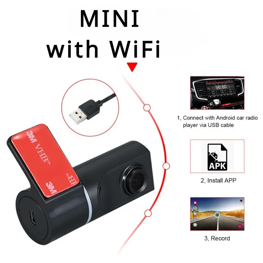 Dash Cam Rotazione Di 360 Gradi Videoregistratore Per Auto Visione Notturna Scatola Nera Con Wifi Auto Registratore Registrazione In Loop Dashcam Came