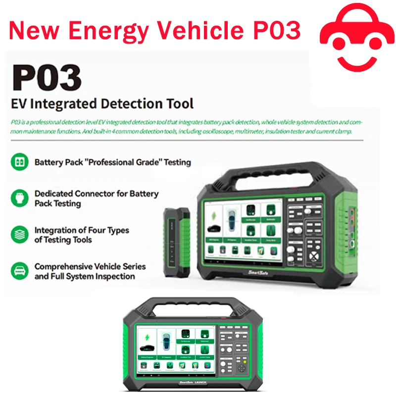 2024 New Energy Vehicle Car Scanner P03 Per Tesla Per Bmw Car Fault Battery Pack Diagnostic Tool Auto Tester Analyzer Equipment