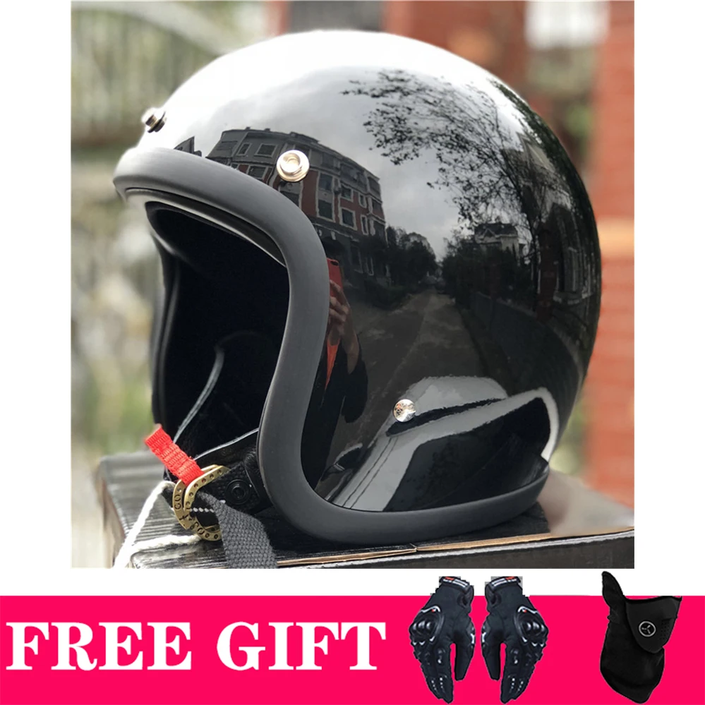 Casco Moto Vintage In Fibra Di Vetro Tt & Co Chopper Style Cafe Racer Moto Street Riding Cascos Casque Jet Helm Scooter Kask