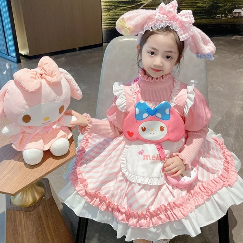Sanrio Donna Primavera E Autunno Lolita Princess Dress Girl Western My Melody Dress Compleanno Carino Abito Formale