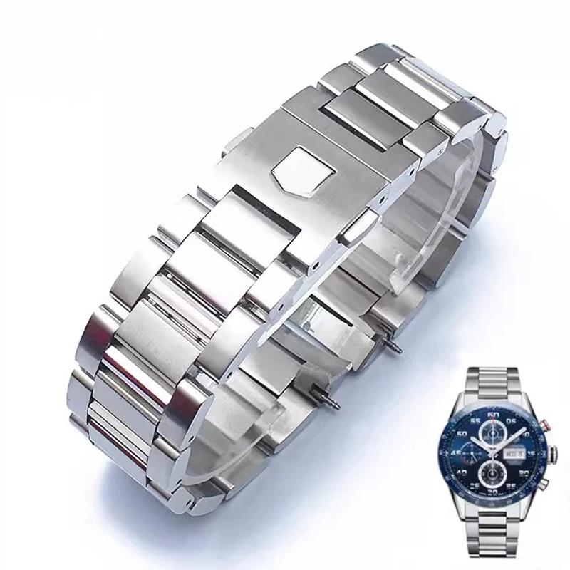 Bracciale Orologio Solido In Acciaio Inossidabile Per Tag Per Heuer Carrera Cbn2A1D Potenziale Competitivo Way201S Serie 22Mm Cinturini Da Uomo