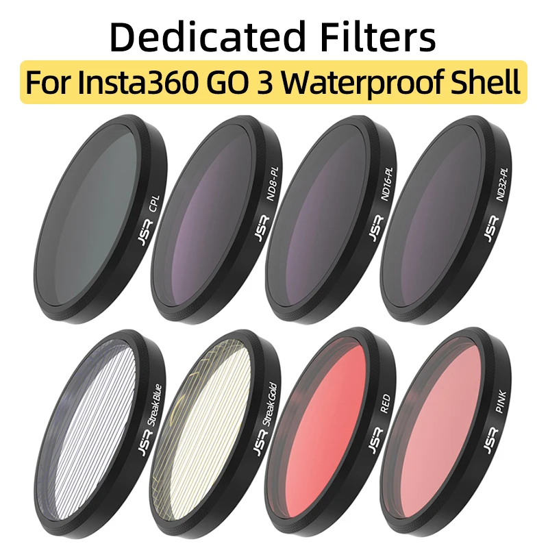 Per Insta360 Go 3 Thumb Camera Waterproof Shell Filtri Dedicati Uv/Cpl/Diving Red Sports Camera Filter Kit Accessori