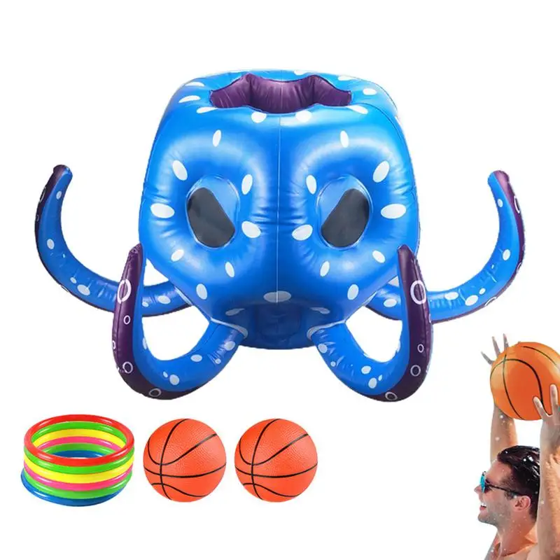 Octopus Water Toy Gonfiabile Octopus Pool Toys Basket Hoop Toss Game Fun Octopus Toy For Children'S Indoor & Outdoor Play