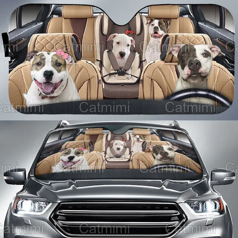 Pit Bull Terrier Parasole Per Auto, Parasole Divertente Pit Bull, Parasole Per Auto Pit Bull, Protezione Solare Per Auto, Regalo Per La Famiglia, Rega