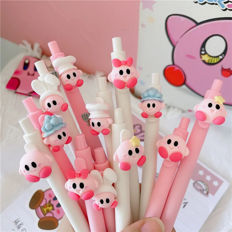 Kirby Gel Pen Cancelleria Forniture Per Ufficio Per Studenti Rosa Bianco Cartoon Ball-Point 0.5Mm Black Press Writing Pens Cute Girls Gift