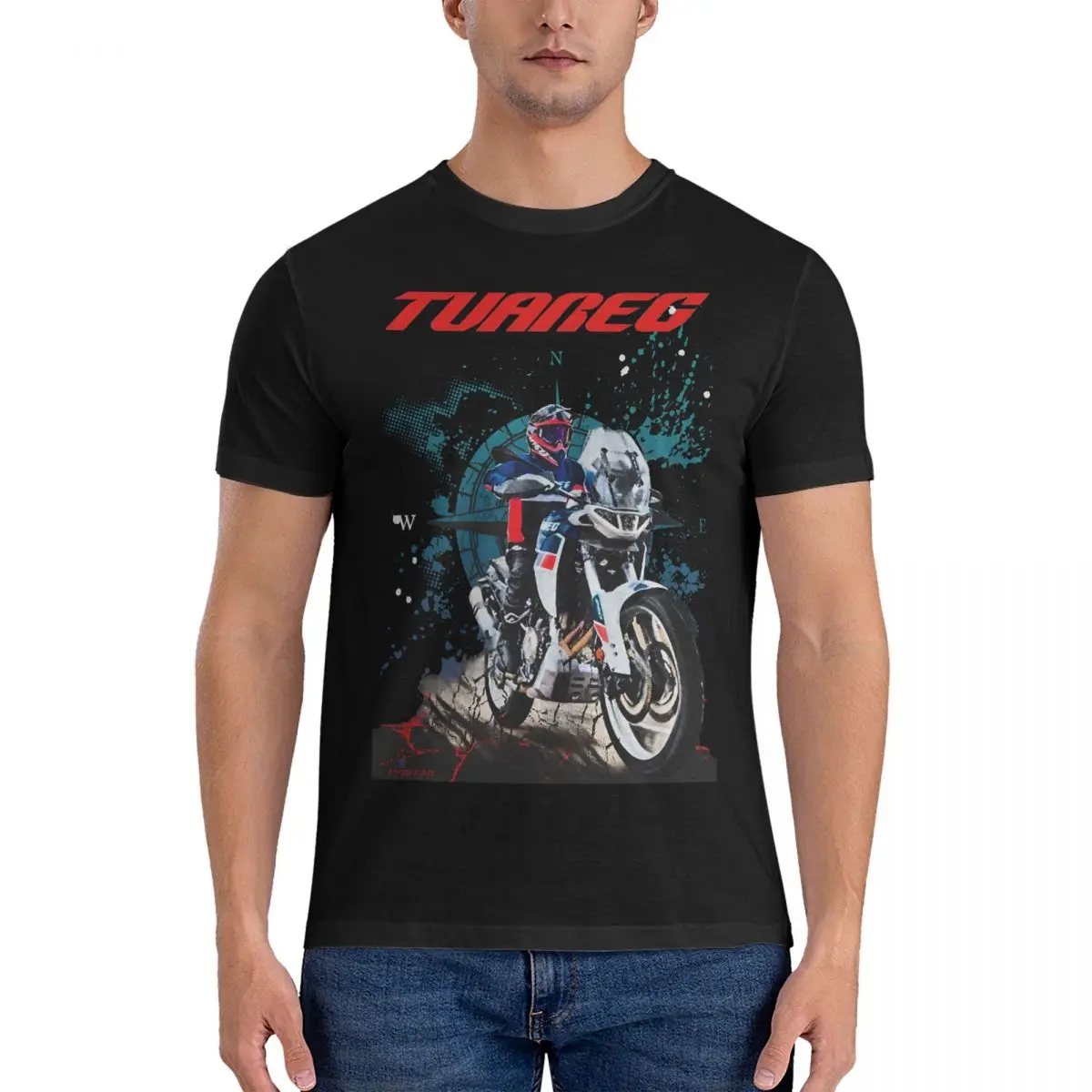 Tuareg 660 Big Trail Windrose T-Shirt Uomo Aprilias Vintage Pure Cotton Tees Girocollo Manica Corta T-Shirt Estate Top