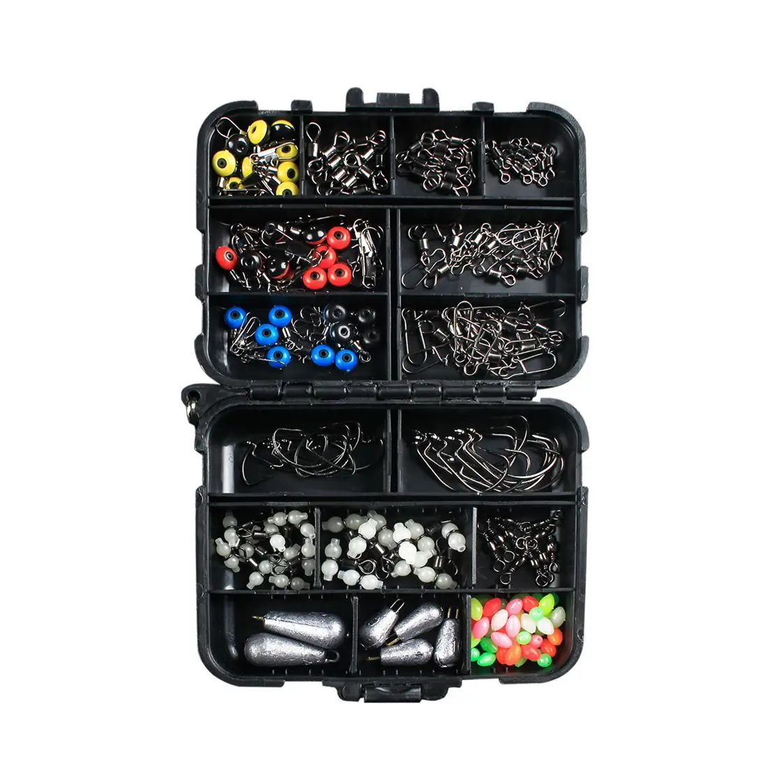 177 Pz/Scatola Set Di Accessori Per La Pesca Con Ganci Da Pesca A Manovella Pesi Affondanti, Cuscinetti Girevoli Da Pesca, Scatola Per Attrezzature Pe