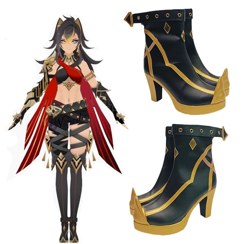 Gioco Genshin Impact Dehya Sumeru Cosplay Shoes Pu Leather Women Girl Deheya Boot For Party Halloween Cosplay Shoe Adulto