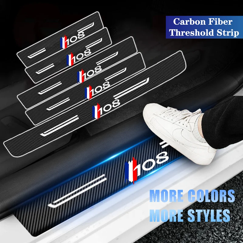 Per Peugeot 108 Logo Car Door Davanzale Trim Anti Kick Stickers Protezioni Per Pedali Soglia Del Bagagliaio Decalcomanie Protettive Striscia Nastro De