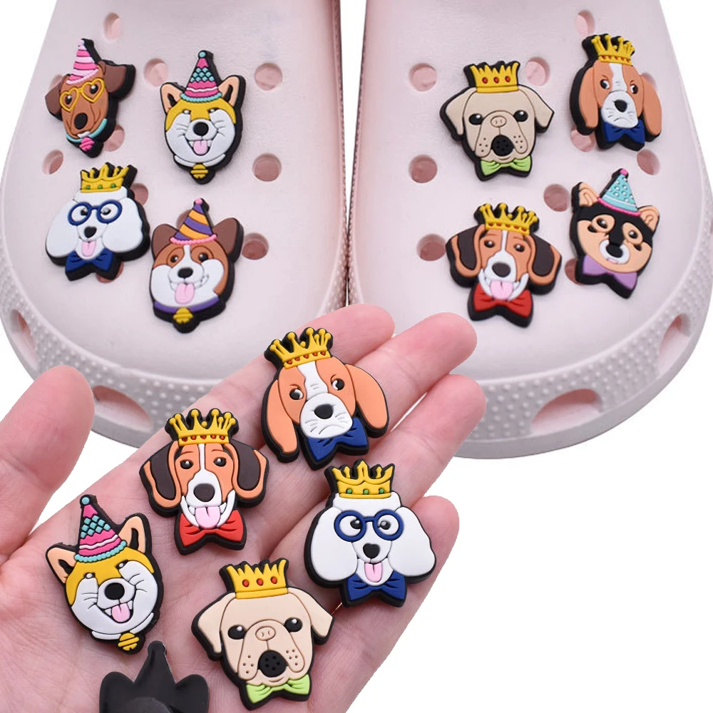 Commercio All'Ingrosso 1 Pz Accessori Per Scarpe In Pvc Per Crocs Charms Dog Badge Donna Zoccoli Fibbia Bambini Spille Decorazione Jeans Braccialetti