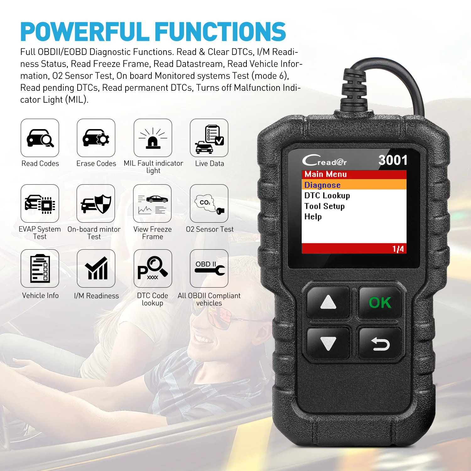 Scanner Automobilistico Launch X431 Cr3001 Scanner Obd2 Engine Scan Obd 2 Scan Tool Pk Elm 327 Strumento Diagnostico Automatico Aggiornamento Gratuito