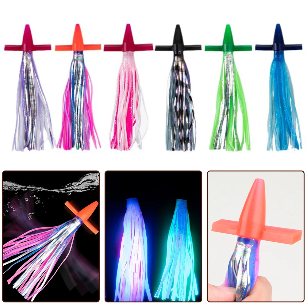 Esca Da Traina Da 7/9 Pollici Doppia Gonna Morbida Testa Di Mare Teaser Bait Bird Tonno Mahi Trolling Lure Double Skirted Soft Sea Head Teaser