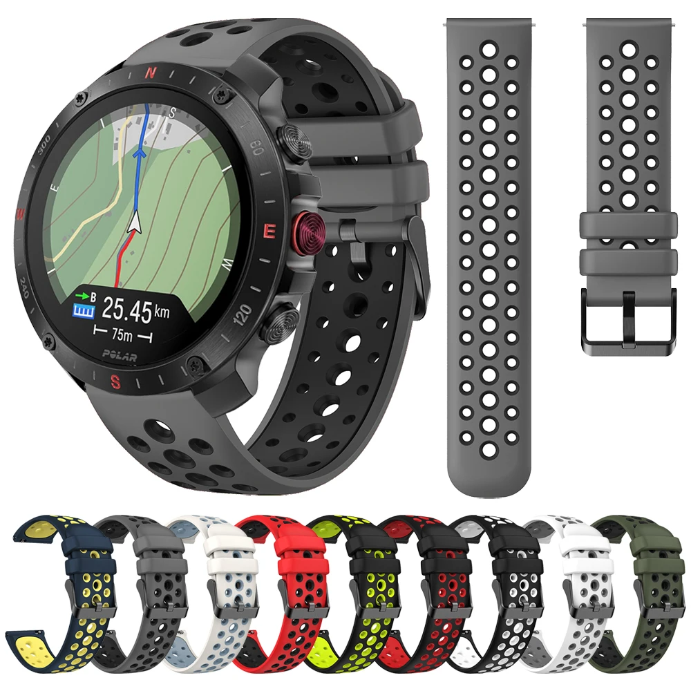 Cinturino Sportivo In Silicone Morbido E Traspirante Da 22Mm Per Cinturino Polar Grit X2 Pro Titan Per Bracciale Polar Vantage V3 M M2