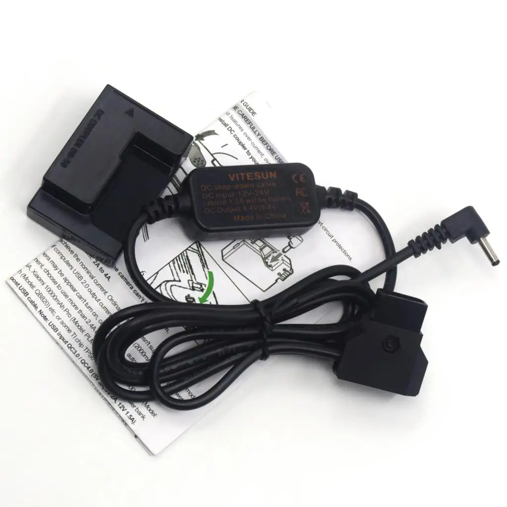 Dr-50 Ack-Dc50 + Nb-7L Batteria Fittizia Cavo Step-Down 12-24V A D-Tap Dtap Per Canon Powershot G10 G11 G12 Sx30Is