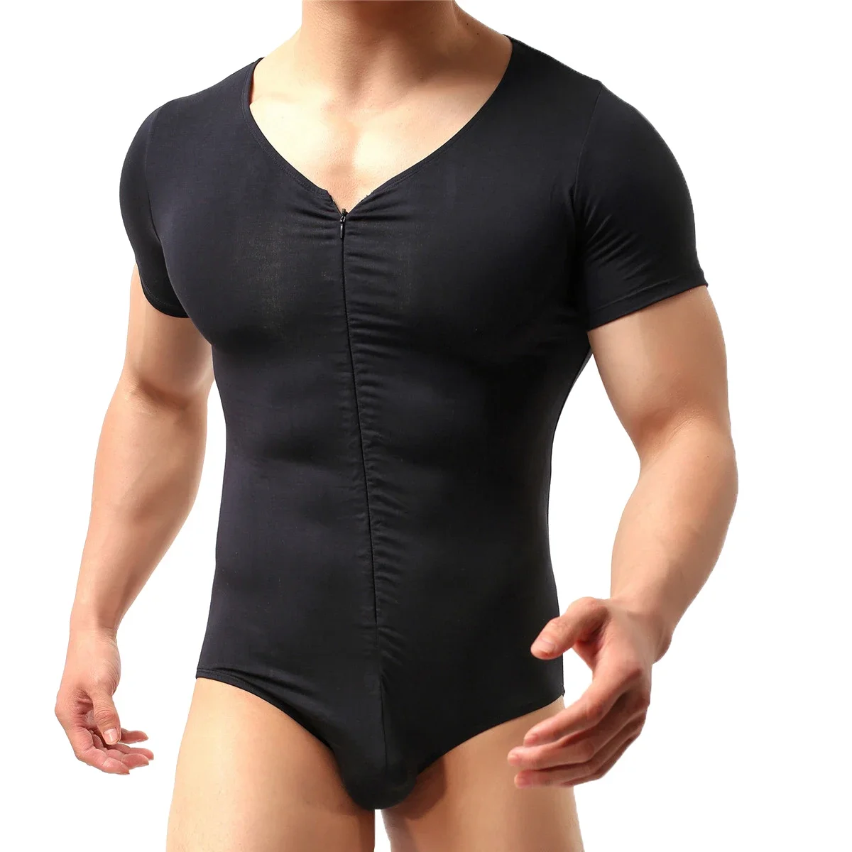 Intimo Uomo Sexy Cerniera Modale Tuta Wrestling Canottiera Uomo Body Body Uomo Un Pezzo Uomo Intimo Slip Intimo