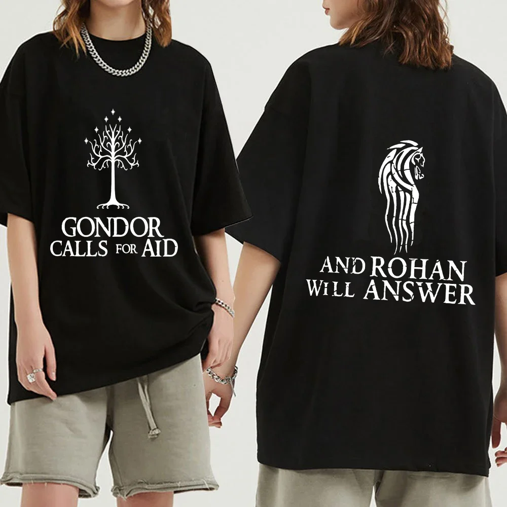 Gondor Chiama Aiuto E Rohan Rispondi Alla Stampa Grafica T-Shirt Uomo Donna T-Shirt Vintage T-Shirt Streetwear Oversize