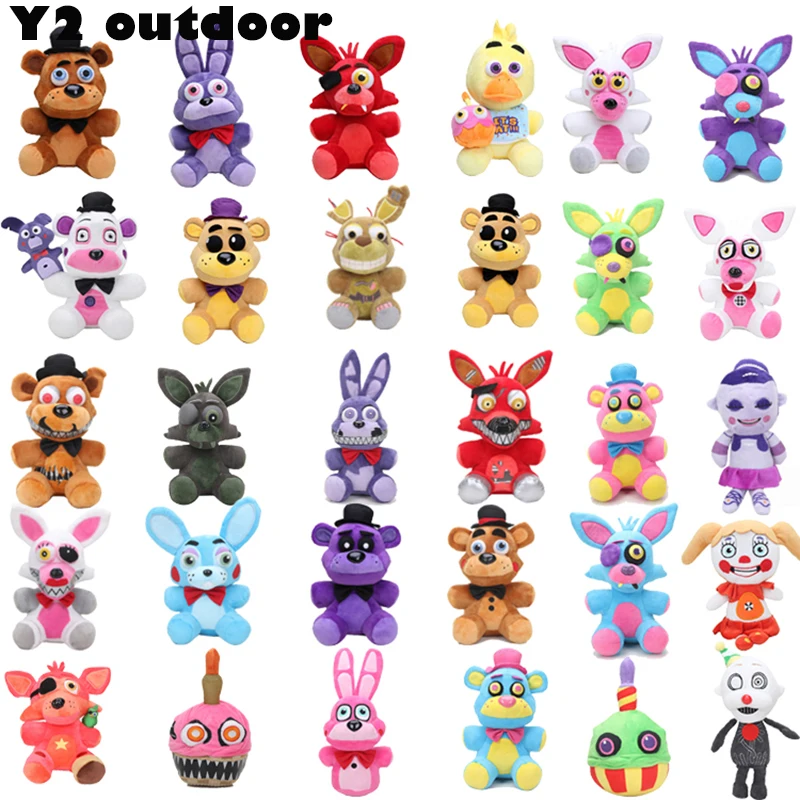 25Cm Freddy Fazbear Plushie Toys Nightmare Freddy Foxy Bonnie Chica Peluche Bambole Di Peluche Ripiene