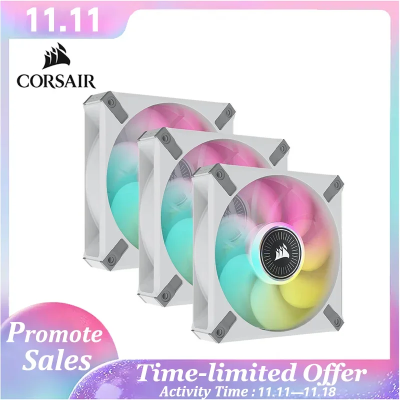 Corsair Ml Elite Series, Ml120Rgb Elite, Ventola Rgb A Levitazione Magnetica Da 120Mm Con Airguide, Confezione Tripla