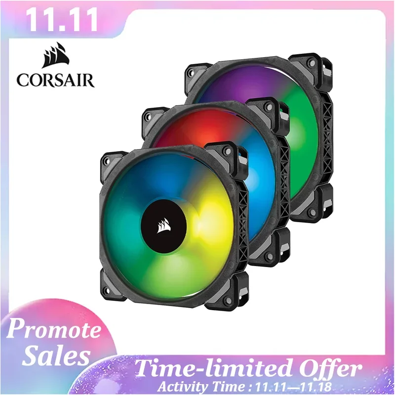 Corsair Ml120 Pro 120Mm Premium Levitazione Magnetica Rgb Led Pwm Fan Con Nodo Di Illuminazione 3 Pack