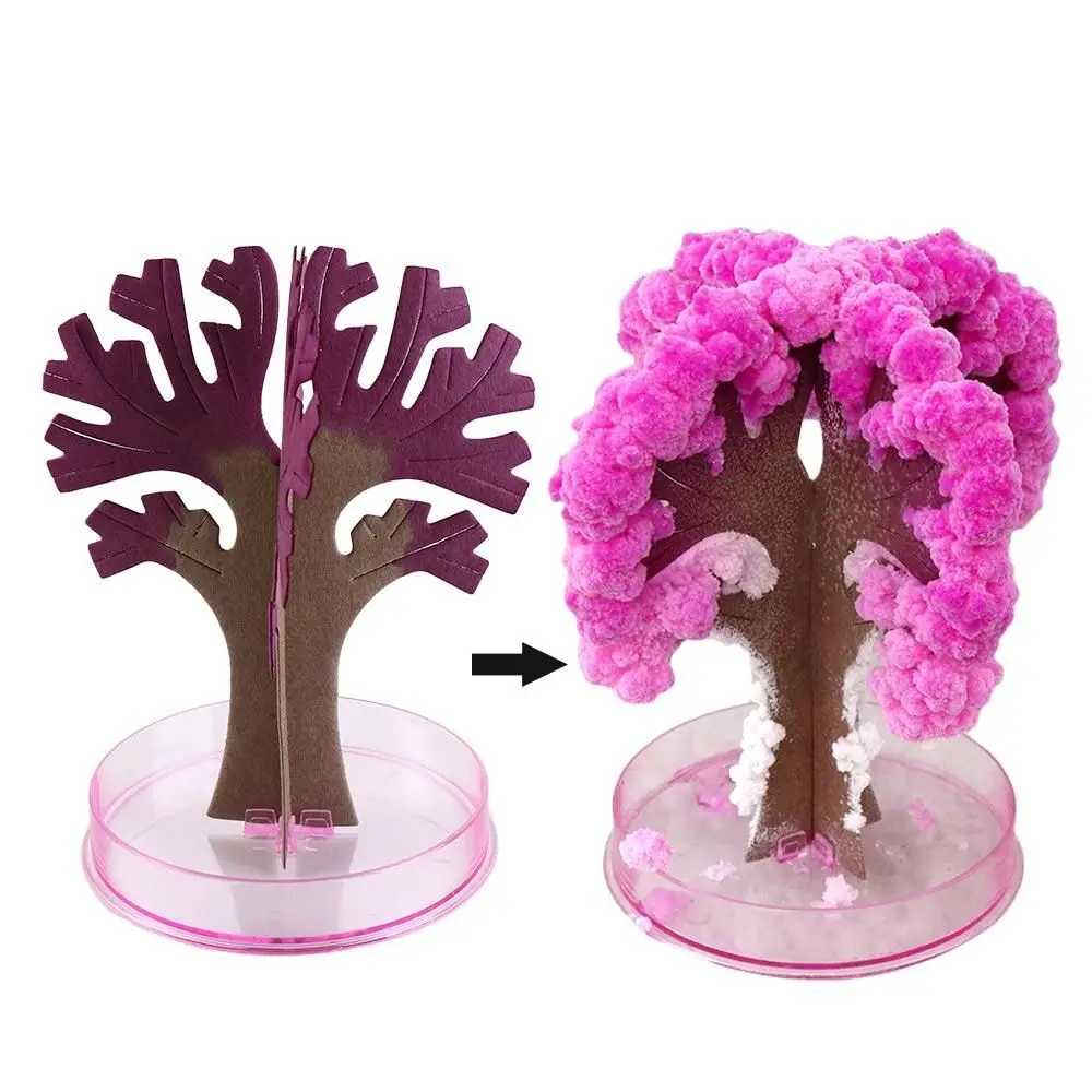 1Pc Magicamente Carta Sakura Crystal Trees Albero In Crescita Magico Giappone Desktop Cherry Blossom Giocattoli Educativi Novità