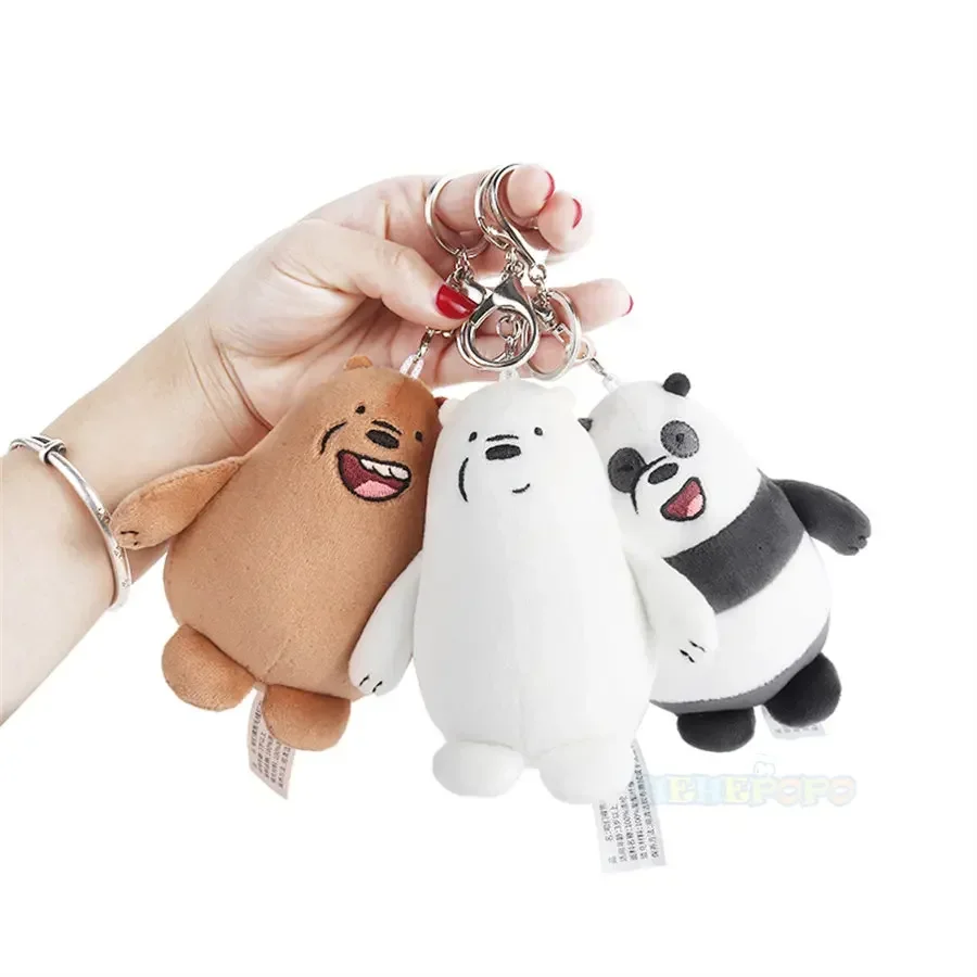 We Bare Bears Anime Peluche Ciondolo Grizzly Panda Ice Bear Portachiavi Portachiavi Bambole Di Pezza Peluche Figure Portachiavi Regali