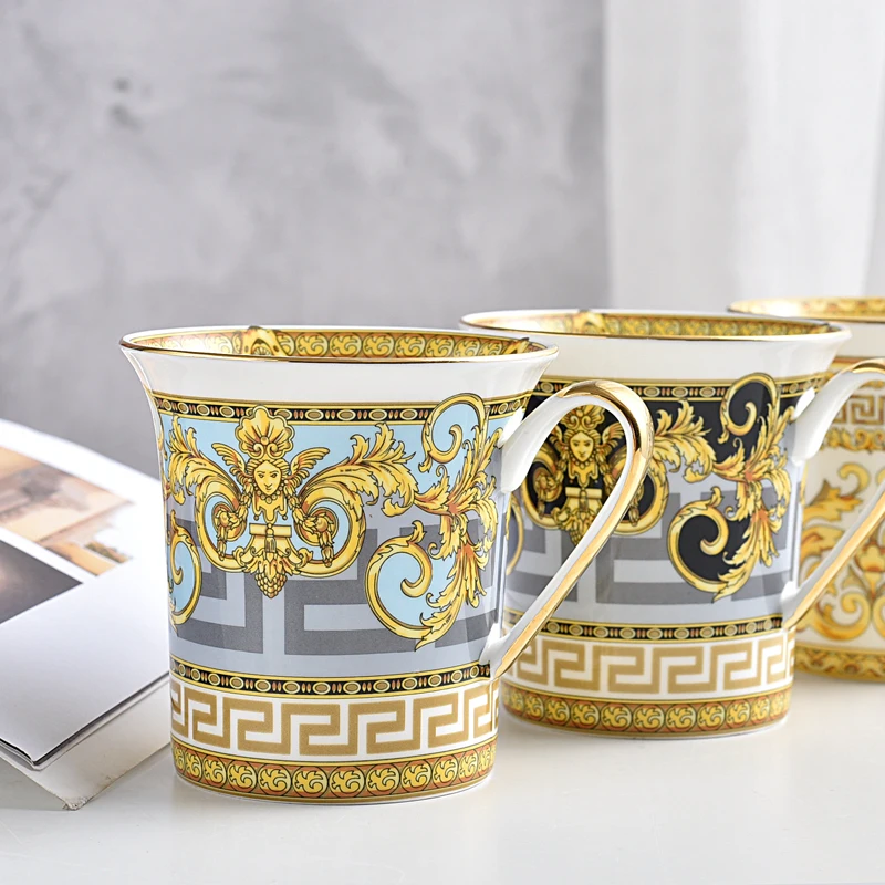 Tazza Di Ceramica Europea Di Lusso Tazza D'Acqua Tazza Da Tè Tazza Da Latte Tazza Da Caffè Tazza Da Tè Pomeridiano Succo Acqua Bevande Tazza Porcellan